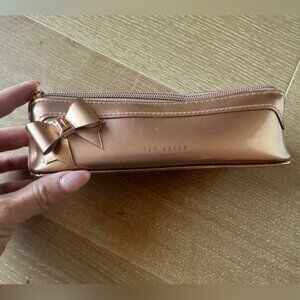 Ted Baker Rose Gold Bow Cosmetic Bag Small Makeup Pouch Travel Case